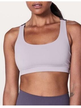 Lululemon Energy Bra Crisscross Strappy Sports Bra - Gray / Pink - Size 8 (Appro